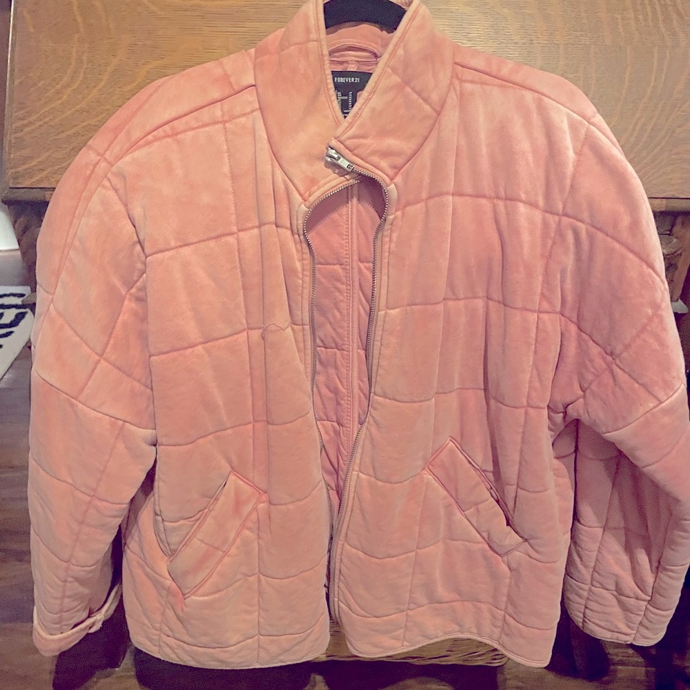 Forever 21 Pink Quilt Jacket, Size M